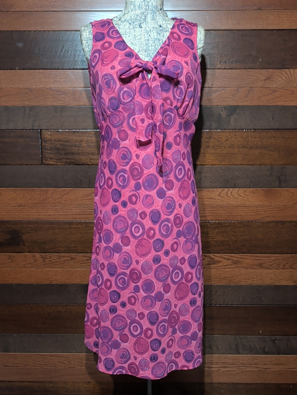 No Brand Tag Sleeveless Pink & Purple Tie-Neck Women’s Dress